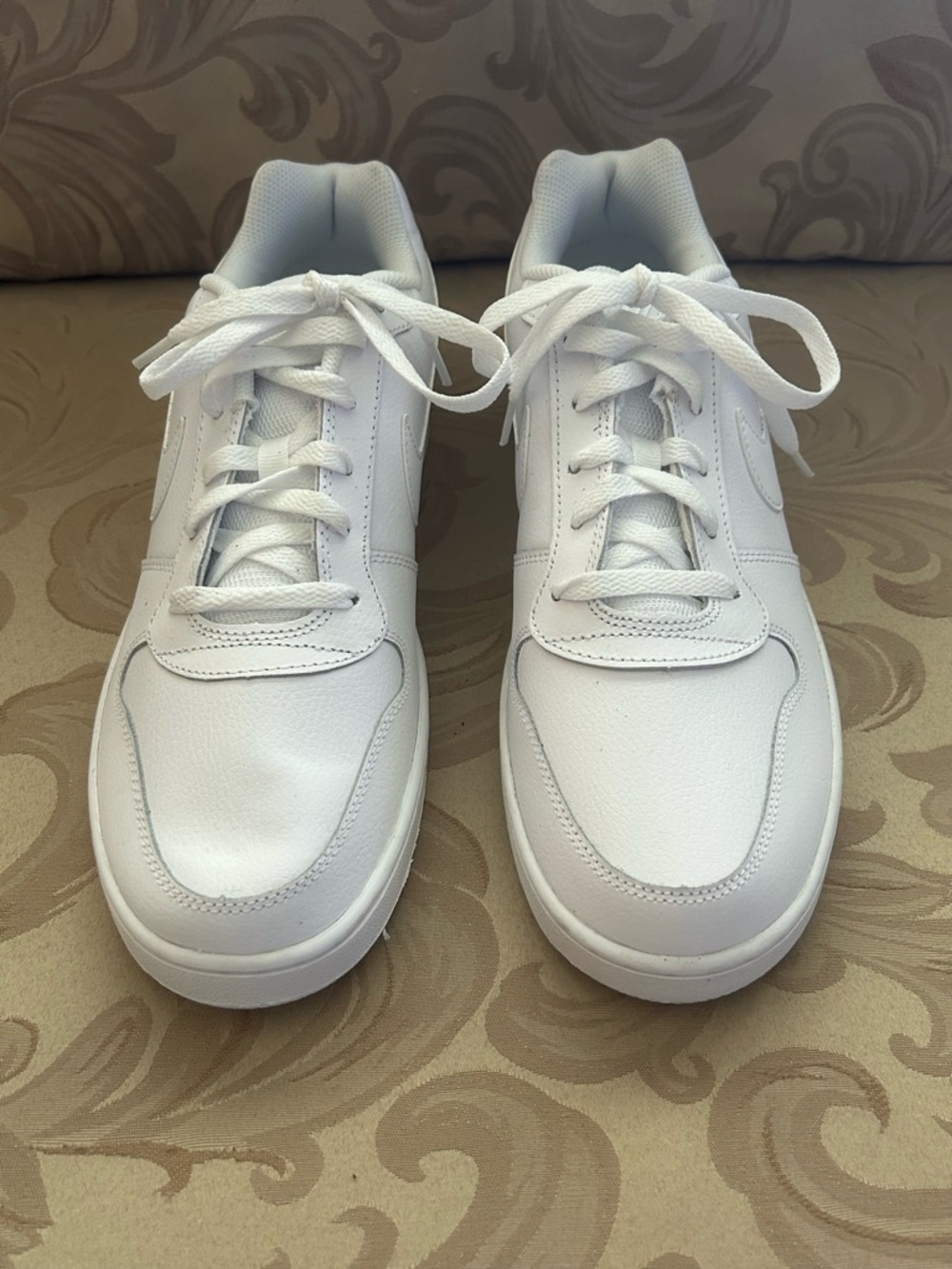 Nike Ebernon Low Men's 11 Triple White Low-Top Lace-Up Sneakers Shoes